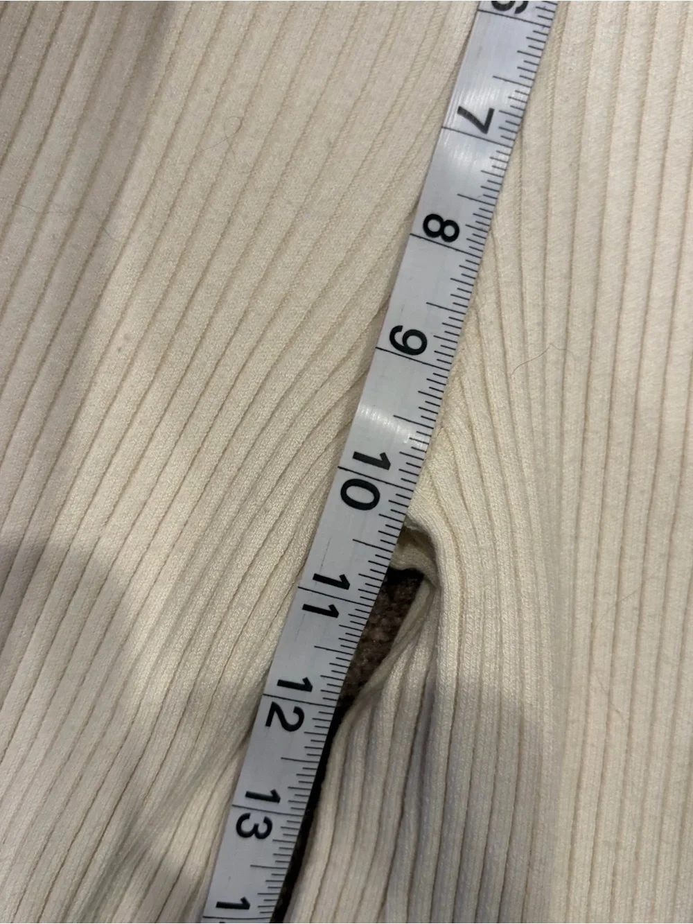 Aerie SzSm Cream Ribbed Wide-Leg Knit Pants